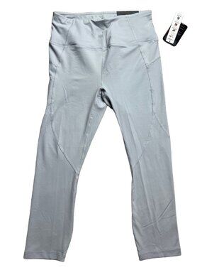 RBX Womens High-Rise Capri Leggings Small Gray Nylon Stretch Workout Pants
